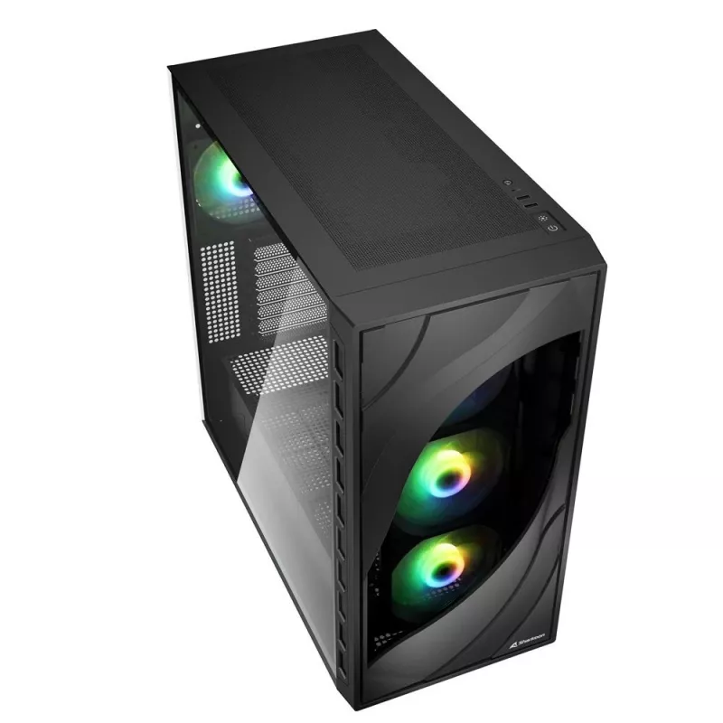 Sharkoon REBEL C80G RGB Torre Media Negra