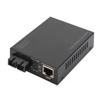 Digitus Convertidor de medios Gigabit PoE, RJ45 / SC, SM, PSE