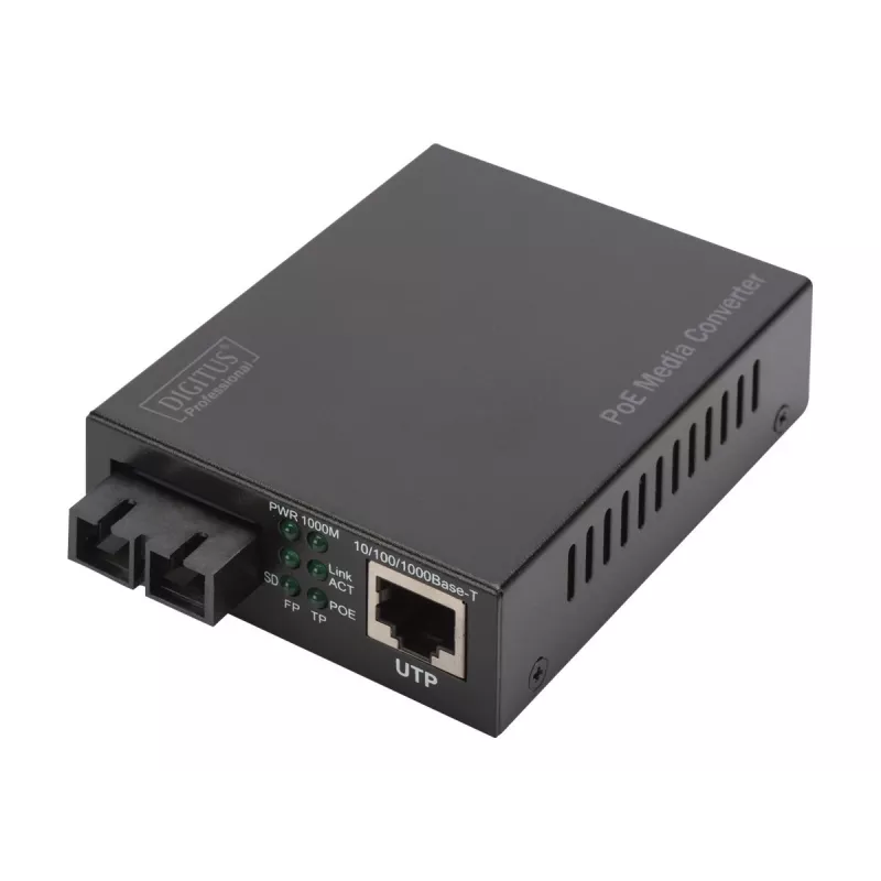 Digitus Convertidor de medios Gigabit PoE, RJ45 / SC, SM, PSE