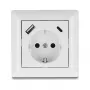 DeLOCK 11499 enchufe tipo F con USB-A y USB-C blanco