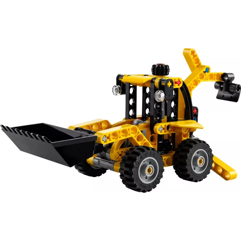 Set de construcción LEGO Technic Backhoe Loader 42197 — dirección articulada, cargador funcional, 104 piezas, edad recomendada 7+