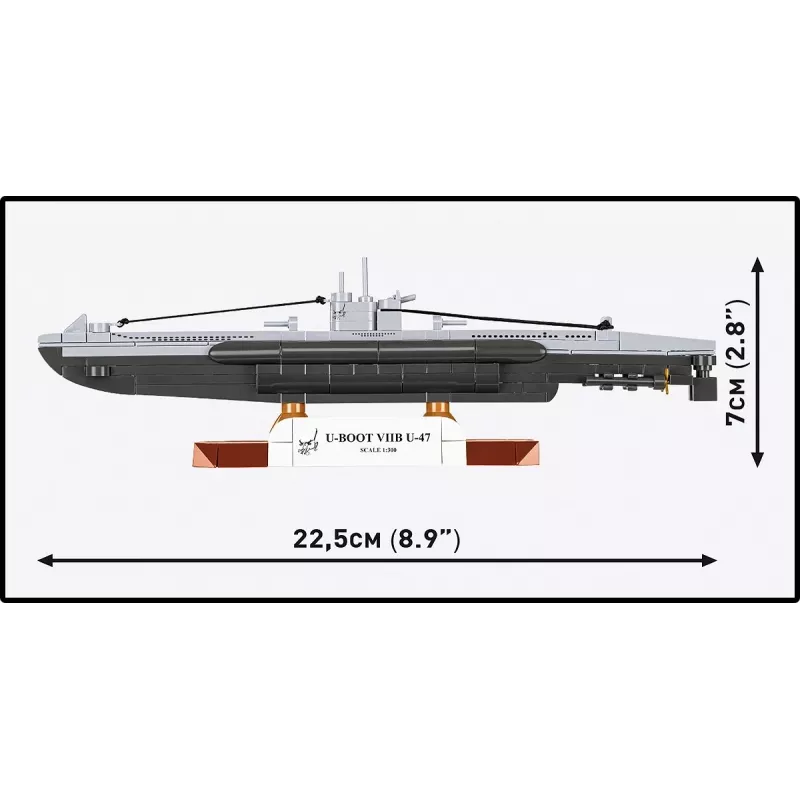 Modelo a escala de submarino Cobi U-47 T.VIIB 1:300 kit, marca Cobi, modelo 4858