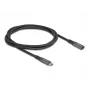 Cable de extensión USB DeLOCK Type-C conector macho a conector hembra 10 Gbit/s 1 m gris metal