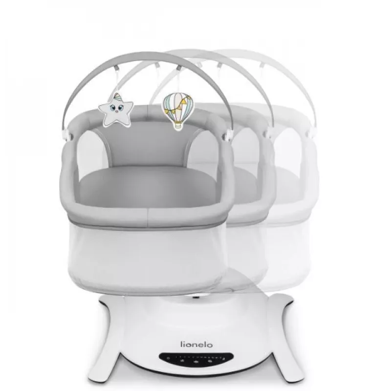 Cuna / cuna mecedora Lionelo Bella Set Gris Hormigón – cuna con función de balanceo