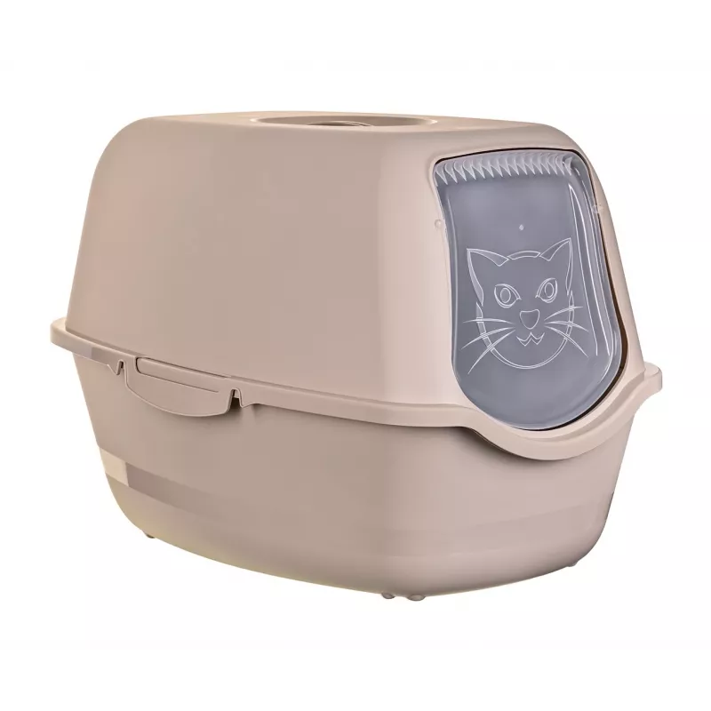 Arenero para gatos DIAMENTIQ BAYA, plástico, puertas reversibles, 55,5×40×38,7 cm, beige
