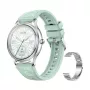 Smartwatch Colmi L28 – caja verde plateada con correa de acero inoxidable plateada