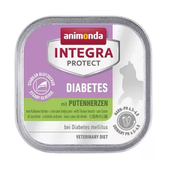 Animonda Integra Protect Diabetes corazones de pavo comida húmeda para gatos 100 g