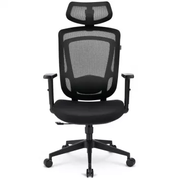 Silla de oficina Sharkoon OfficePal C10 – negra, diseño ergonómico, altura ajustable