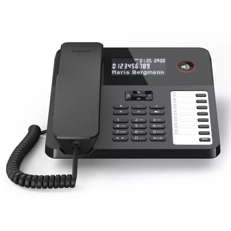 Teléfono analógico Gigaset DESK 600 con visualización de número negro