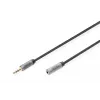 Cable de extensión de audio Digitus conector jack de 3,5 mm macho a conector jack de 3,5 mm hembra 1,8 m negro