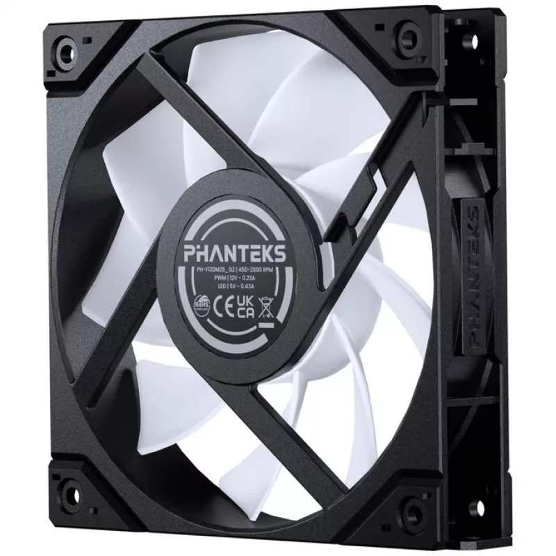 Ventilador de caja Phanteks M25 Gen2 120 mm PWM D-RGB - negro