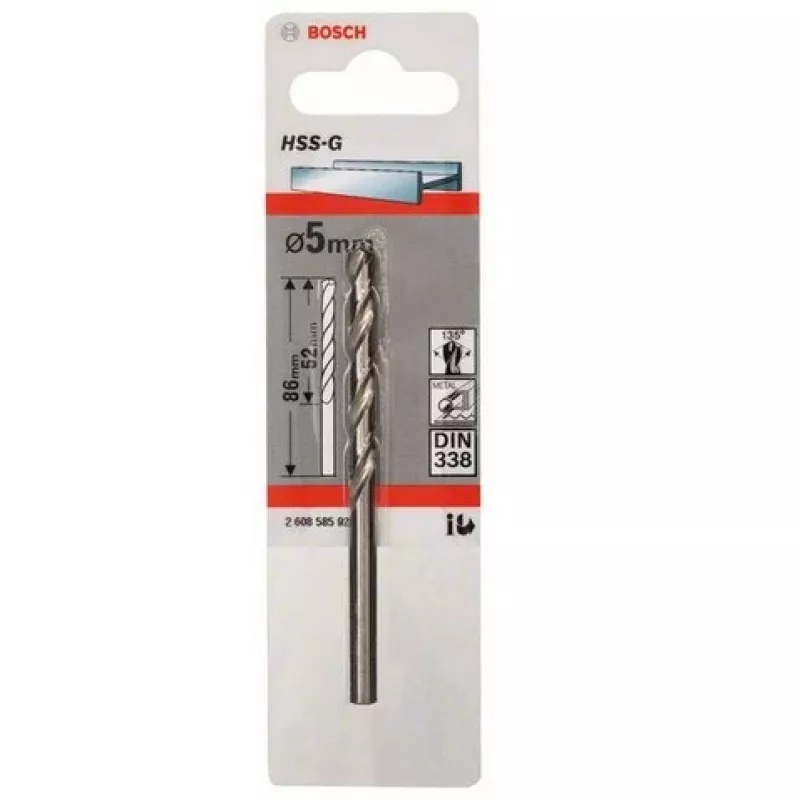 Broca helicoidal Bosch metal HSS-G DIN 338 5 mm