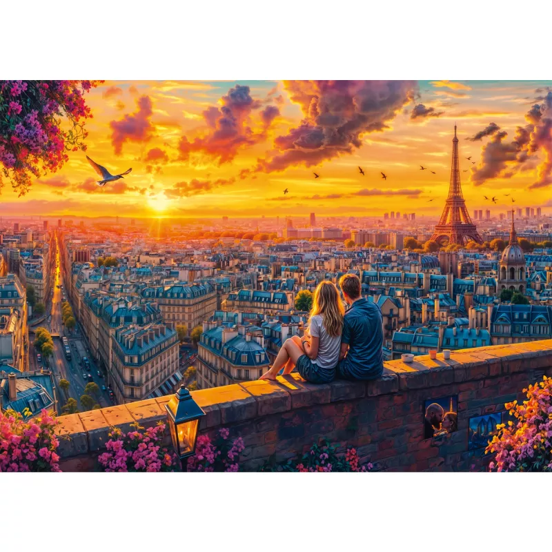 Puzzle, Schmidt Spiele Parisian Rooftop Whispers — 1000 piezas