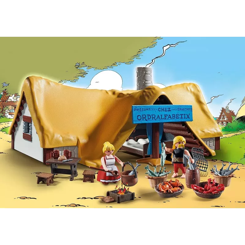 Playmobil 71266 Asterix: Cabaña de Verleihnix Verleihnix y su mujer Bakteria figuras de colección Asterix coleccionistas y fans diversión de juego juegos de rol
