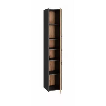 Mueble de almacenamiento de baño top e shop S33 — de pie, estructura de roble, acabado antracita/Artisan, 6 estantes
