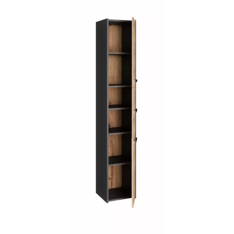 Top E Shop S33 armario de almacenaje para baño, antracita/Artisan, roble