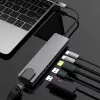 Adaptador multipuerto GEMBIRD USB Type-C 6 en 1 A-CM-COMBO5-06 — HDMI, PD 54W, Gigabit-LAN, 2× USB-A, Type-C (5 Gbit/s)
