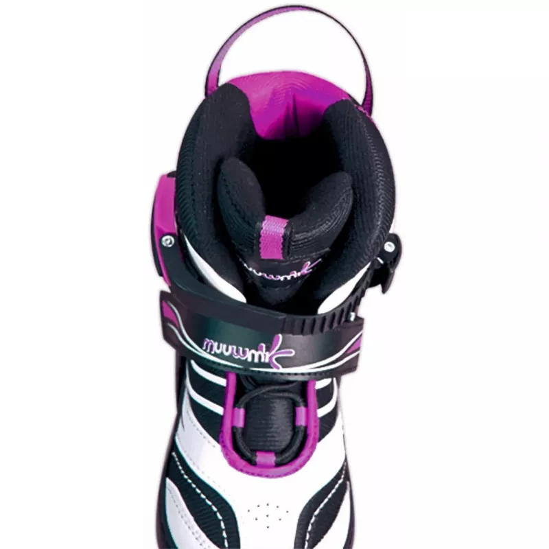 Patines en línea infantiles ajustables talla 29-32, rosa/negro