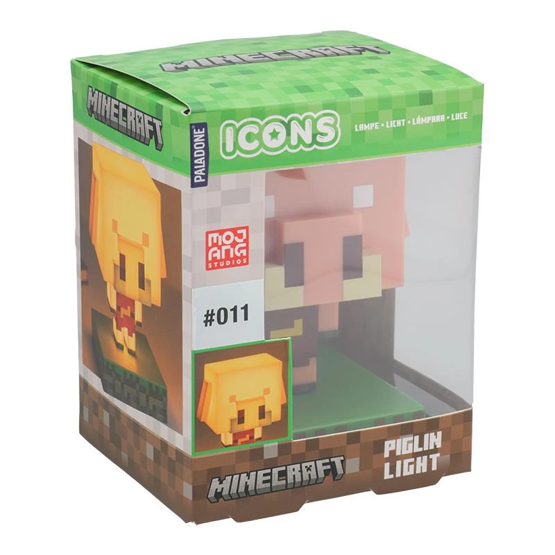 Lámpara de mesa Paladone Icon Light PP14431MCF Piglin LED, decorativa con diseño gaming
