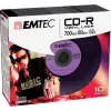 EMTEC Vinyl Look - 10 x CD-R - 700 MB (80 min) 52x - azul, amarillo, lila, verde, rosa - funda slim jewel case