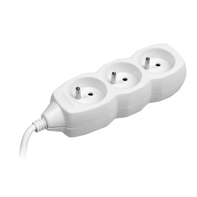 Tracer PowerCord alargador, 3 tomas, 3 m, blanco