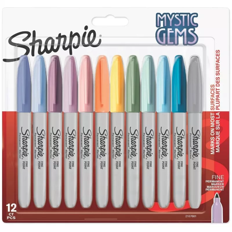 Rotulador permanente Sharpie 2157681 punta fina (1 mm) colores surtidos, pack de 12