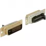 DVI 24+1 conector macho, versión para soldar plateado