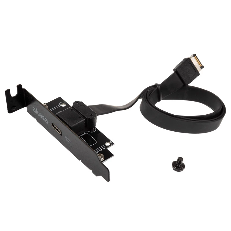 Adaptador de soporte PCI de perfil bajo Akasa USB 3.1 Type-C - negro - adaptador - digital/datos
