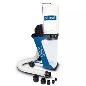 Aspirador en seco Scheppach DC500 — 75 L, 550 W, 1150 m³/h, manguera de 2 m, 10 cm de diámetro