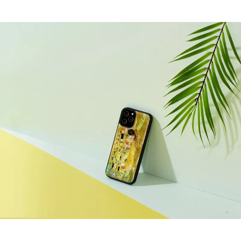 Funda protectora iKins para Apple iPhone 12 Pro Max — negro, diseño de beso