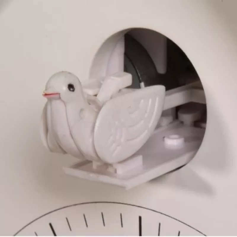 NeXtime Reloj 3108bl Birdy, 24,5x25,5x9,8 cm, pared, azul/blanco