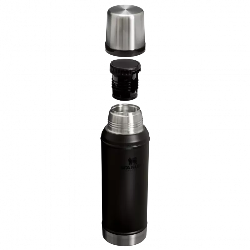 Botella térmica STANLEY Legendary Classic 0,94 L, negra, doble pared con aislamiento al vacío