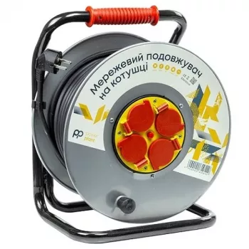 Alargador con carrete 50m, 4 tomas, 3x2.5mm2