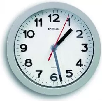 MAUL Reloj de pared MAULstep Blanco Plata Plástico, Ø 20,0 cm (9052995)