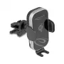 Soporte activo para coche DELOCK 66939 para teléfonos móviles — soporte con ventosa, negro/gris, compatible con carga inalámbrica