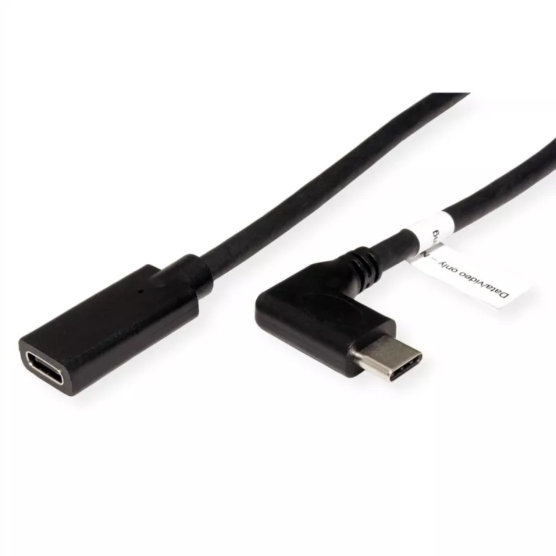ROLINE 11.04.5496-10 - 2 m - USB Type-C - USB Type-C - macho - hembra - en ángulo (11.04.5496)