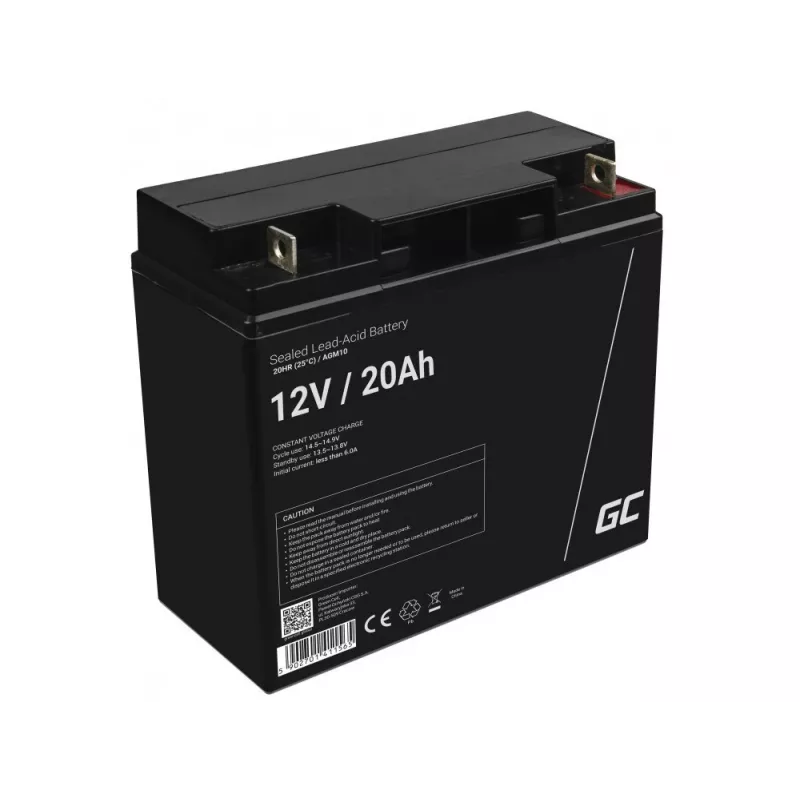 Batería industrial Green Cell AGM10, plomo-ácido sellada (VRLA), 20000 mAh, 12 V