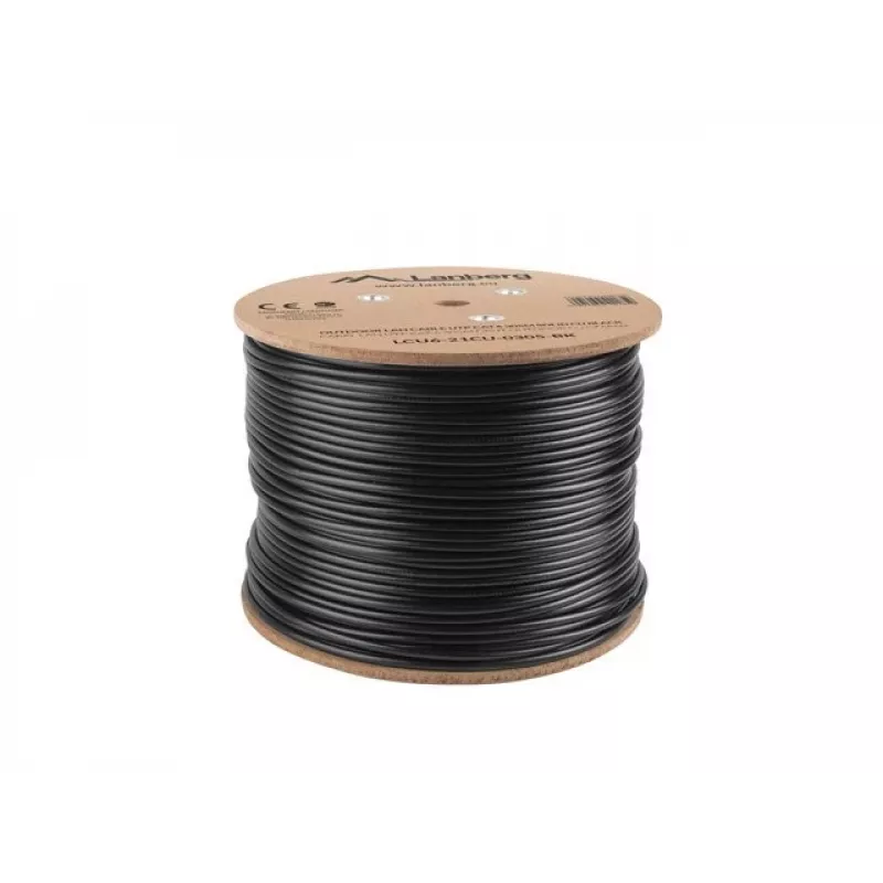 Cable de red Lanberg LCU6-21CU-0305-BK negro 305 m Cat6 U/UTP (UTP) para exterior