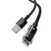 Baseus Gem Cable de carga rápida USB a IP 2,4A 2 m Negro