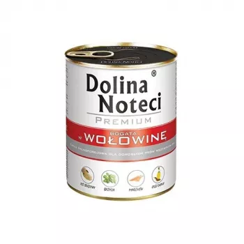 Comida húmeda para perros Dolina Noteci ternera y cerdo Adult lata 800 g — 11 % proteína, 78 % humedad