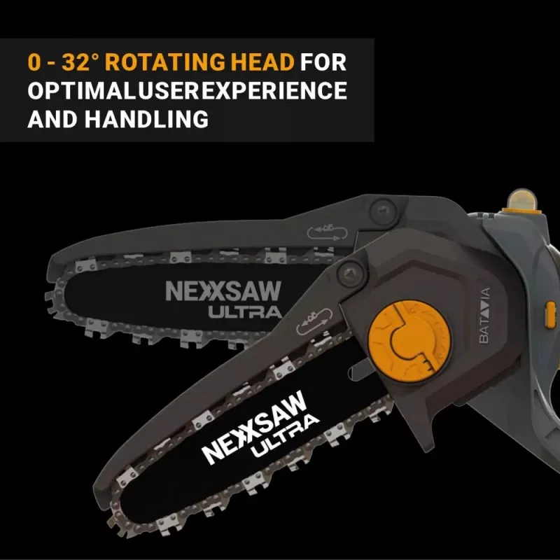Batavia B.V. | 18V Nexxsaw Motosierra de una mano sin escobillas a batería V3 Ultra, sin batería ni cargador | 17,78 cm | Motosierra