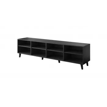 Mueble RTV FARO 200x42x52 negro mate + roble craft
