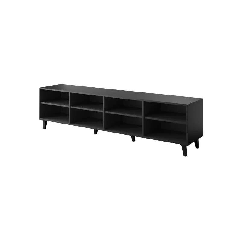 Mueble RTV FARO 200x42x52 negro mate + roble craft