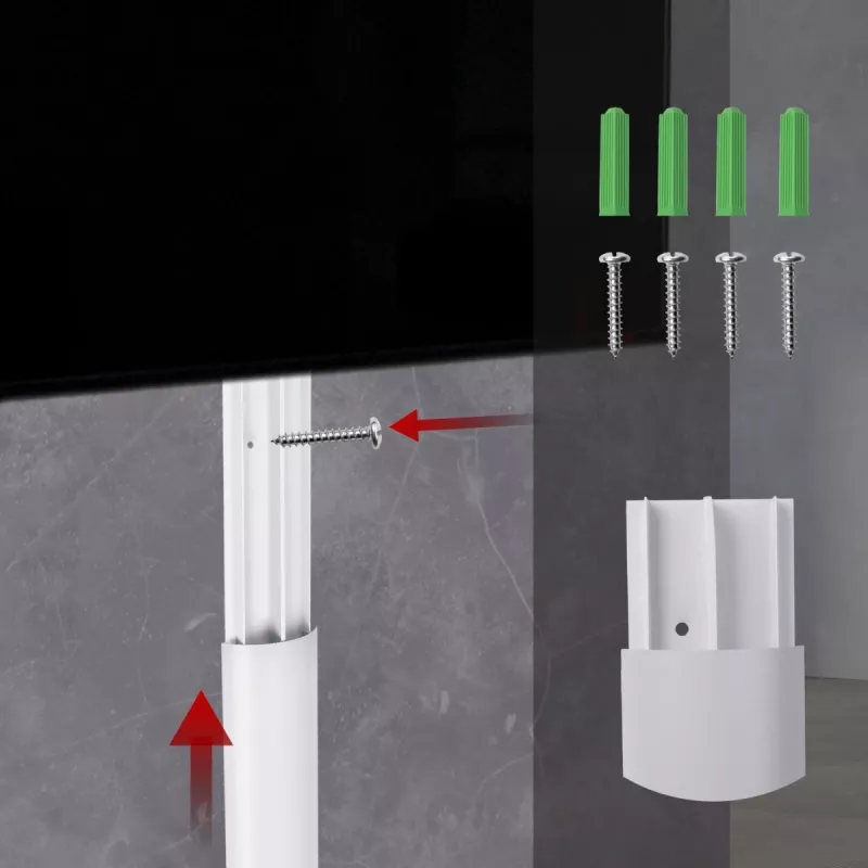Canaleta de aluminio MACLEAN MC-814 W blanca — organizador de cables, perfil rígido de aluminio para ocultar cables
