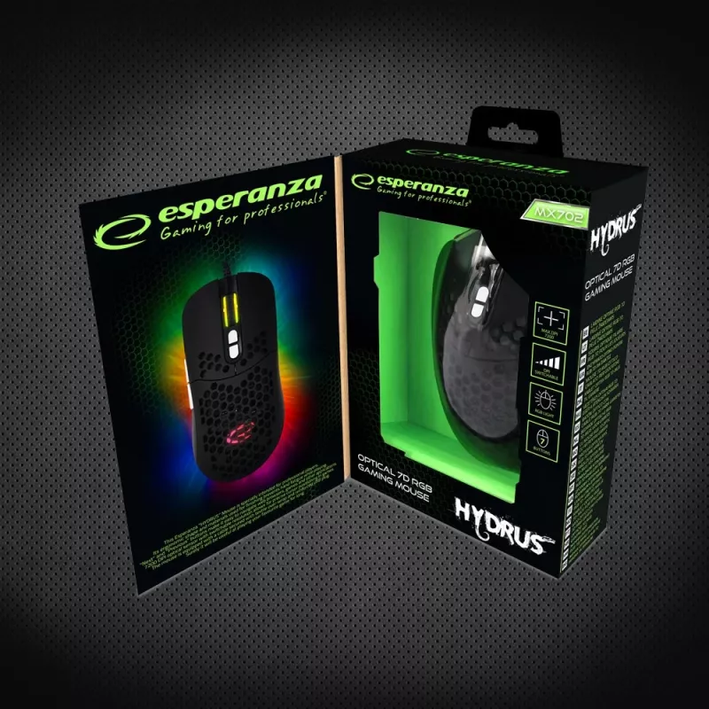 Esperanza EGM702 Ratón Diestros USB Óptico 7200 DPI