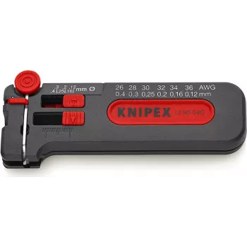 Knipex Pelacables mini Ø 0,12 - 0,4 mm · AWG 36 - 26 12 80 040 SB (12 80 040 SB)
