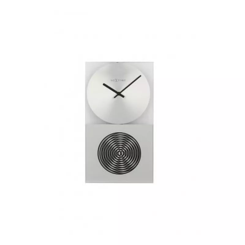 NeXtime Reloj 3028 OP, 16x30,2 cm, pared, cristal, plateado