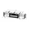 Mueble TV Cama Meble ROVA con chimenea eléctrica 190x37x48 cm blanco/blanco brillante