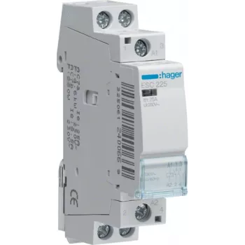 Hager ESC225. Contacto capacidad de carga: 25 A, sección de cable: 1/10 mm², rango de temperatura en funcionamiento: -10 - 50 °C. Tensión de entrada AC: 230 V, AC