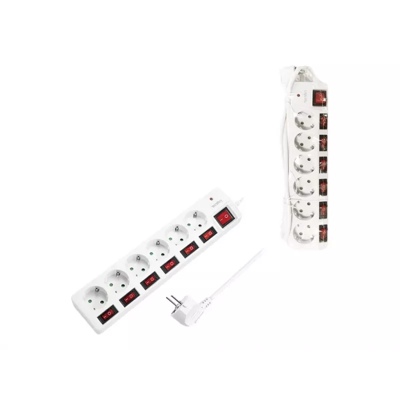 Regleta de alimentación LogiLink LPS250 1,5 m 6 tomas AC interior blanco